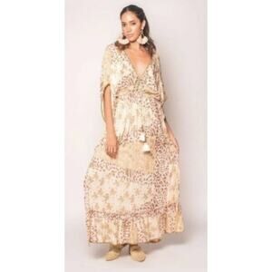 Z&L Mystic Maxi Dress in Animal Print with Gold Details Size M